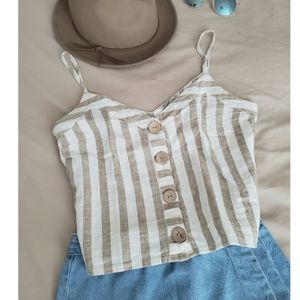Boho Striped Cropped Tank